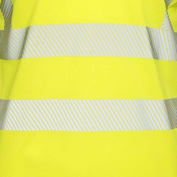 Hi Vis Viz Short Sleeve Polo Shirt Chevron Design Segmented Reflected Tape