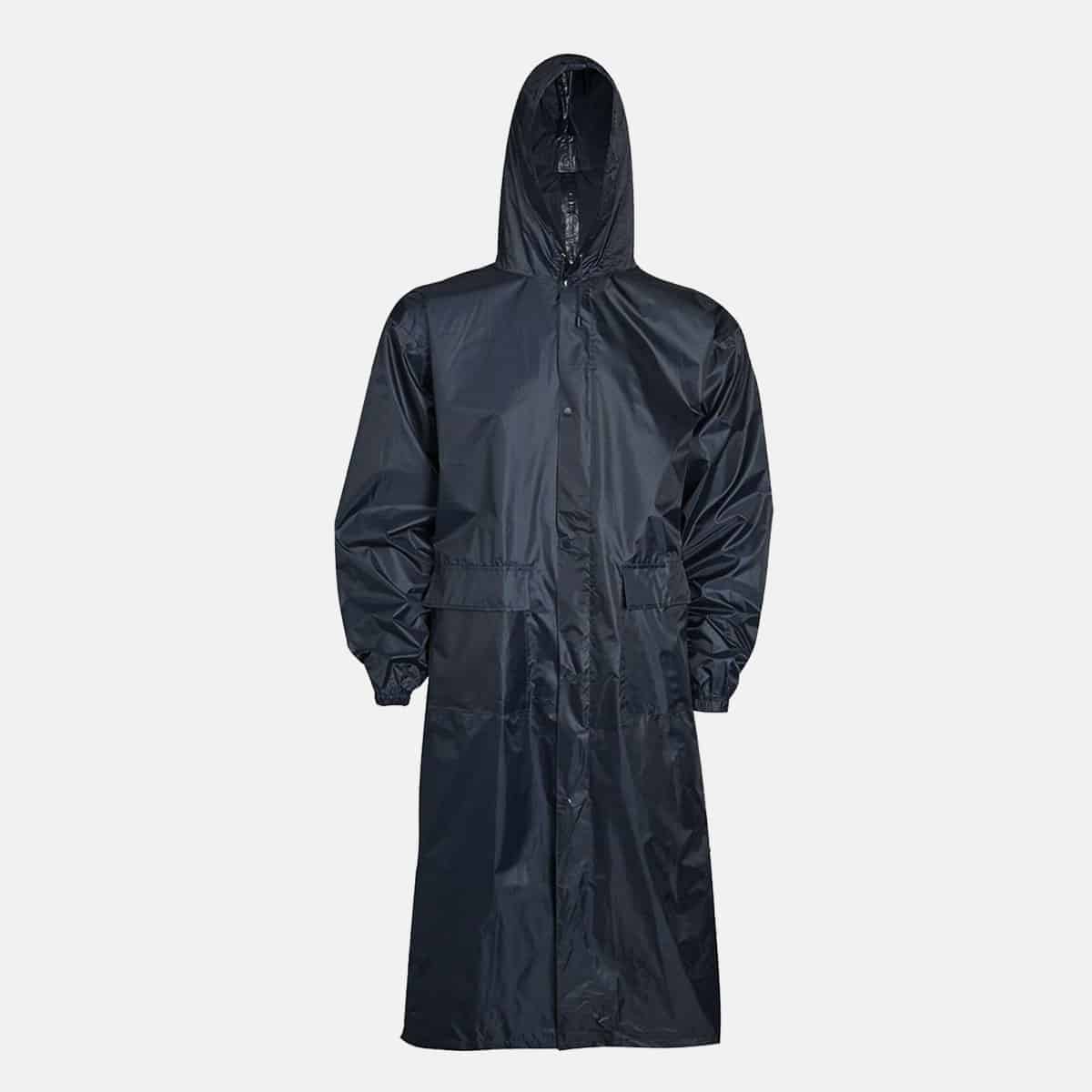 Adults Navy Blue Waterproof Long Coat by Baum Country