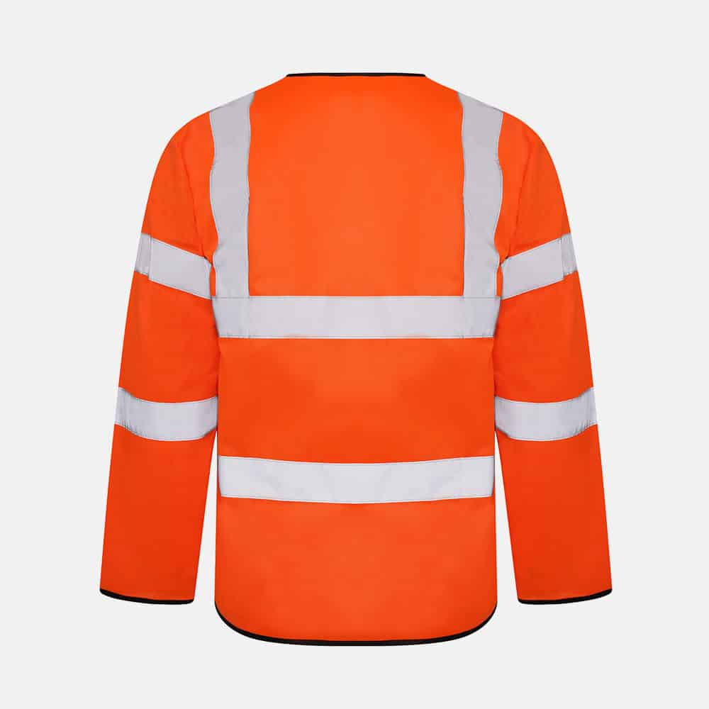 Hi Vis Long Sleeve Safety Vest / Waistcoat by Kapton In Orange Colour
