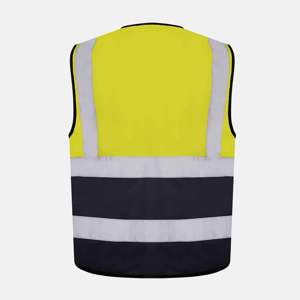 Hi Vis Executive Utility Two Tone Safety Vest / Waistcoat By Kapton In Yellow Colour